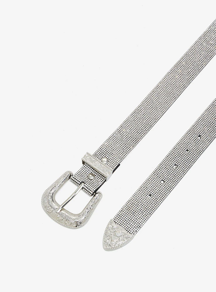 Silver Bling Western Belt