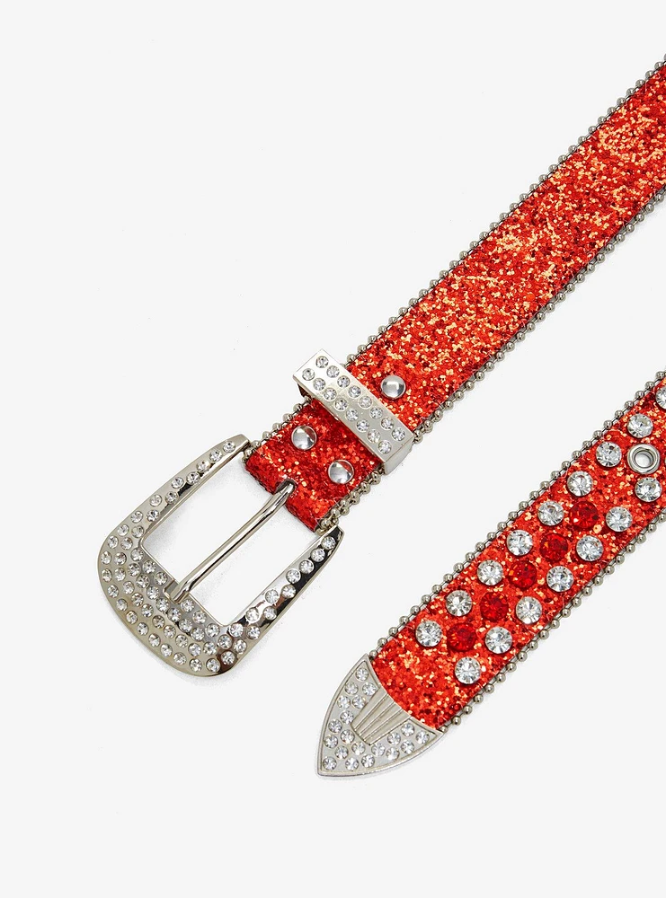 Red Bling Western Belt