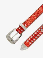 Red Bling Western Belt