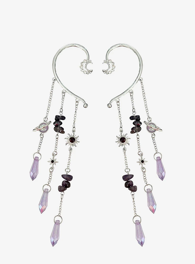 Cosmic Aura Celestial Amethyst Ear Cuffs