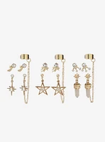 Cosmic Aura Shooting Star Rhinestone Earring Set