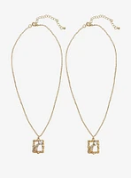 Cosmic Aura Shooting Star Frame Best Friend Necklace Set