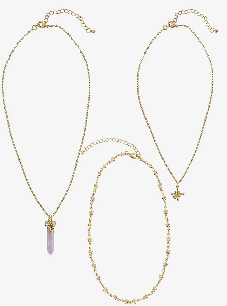 Cosmic Aura Shooting Star Crystal Necklace Set