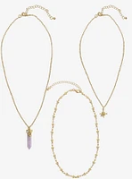 Cosmic Aura Shooting Star Crystal Necklace Set