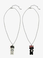 Cats With Emo Bangs Best Friend Necklace Set