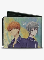 Fruits Basket Kyo Yuki and Tohru with Cat Rat and Dog Bifold Wallet