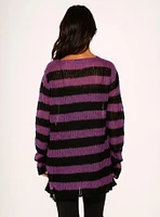 Black Purple Stripe Sweater