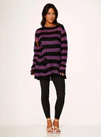 Black Purple Stripe Sweater