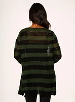 Black Green Stripe Sweater