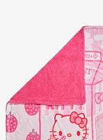 Hello Kitty Strawberry Milk Sherpa Throw Blanket