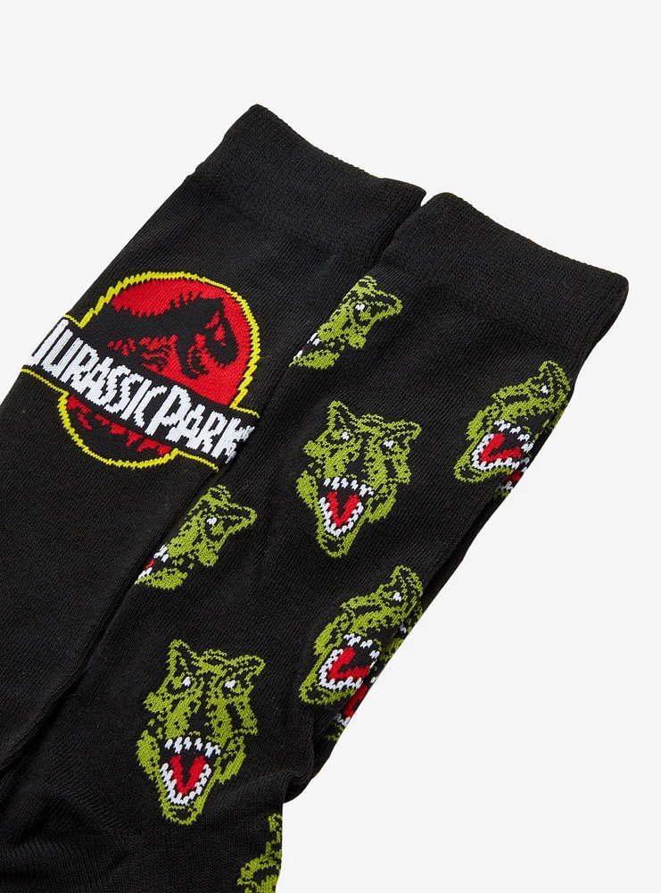 Jurassic Park Dinosaur Logo Crew Socks 2 Pair