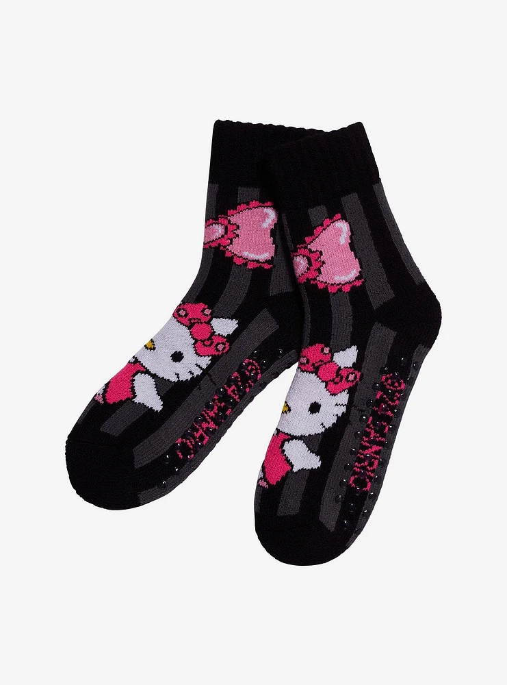 Hello Kitty Bow Stripe Cozy Slipper Socks