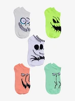 The Nightmare Before Christmas Character Face No-Show Socks 5 Pair