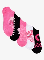 Barbie Pink Logo Checker No-Show Socks 5 Pair