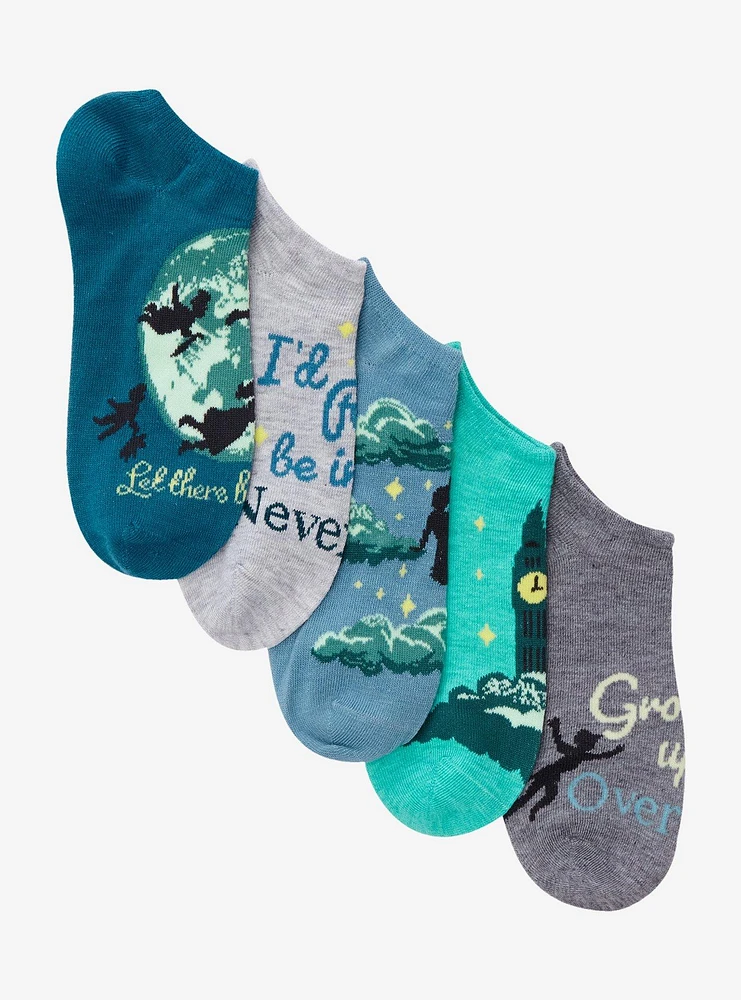 Disney Peter Pan Icons No-Show Socks 5 Pair