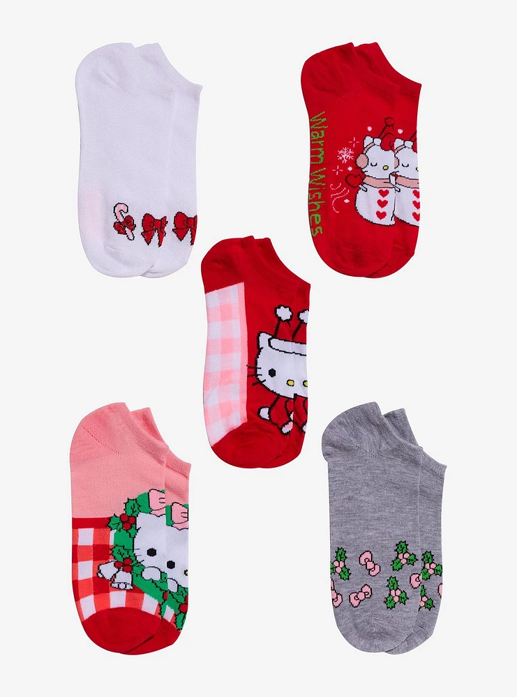 Hello Kitty Holiday No-Show Socks 5 Pair