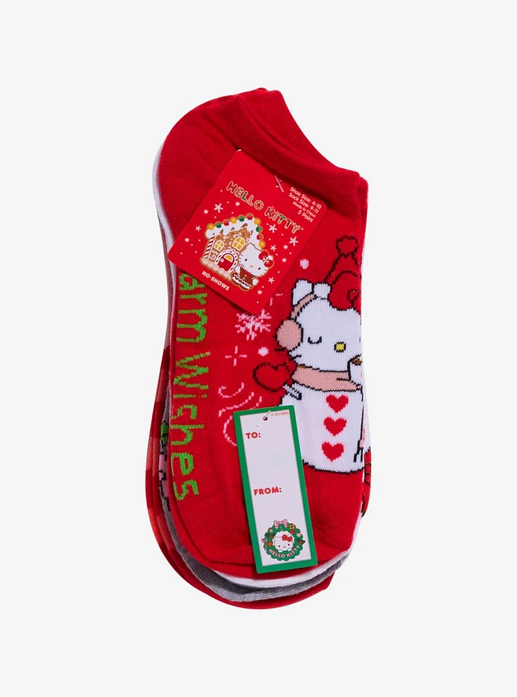 Hello Kitty Holiday No-Show Socks 5 Pair