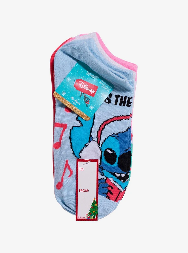 Disney Stitch Christmas No-Show Socks 5 Pair