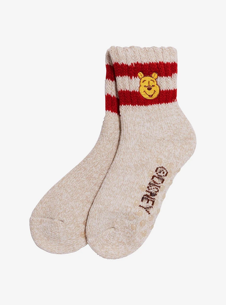 Disney Winnie The Pooh Varsity Stripe Cozy Slipper Socks