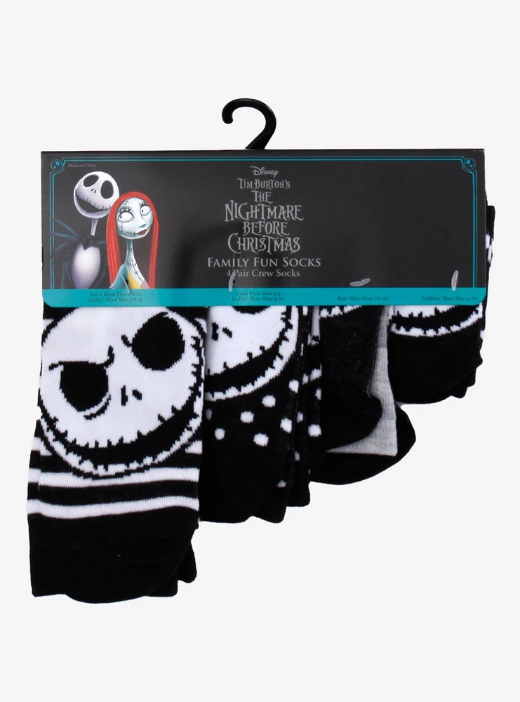 The Nightmare Before Christmas Jack Family Sock Set 4 Pair