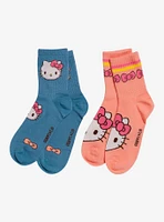 Hello Kitty Bows Ribbed Crew Socks 2 Pair