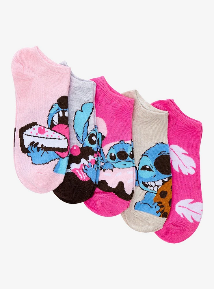 Disney Stitch Dessert No-Show Socks 5 Pair