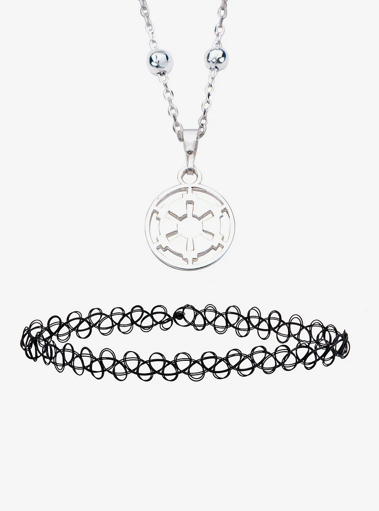 Star Wars Imperial Crest Tattoo Choker Necklace Set