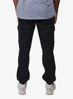 Black Contrast Stitch Cargo Sweatpant