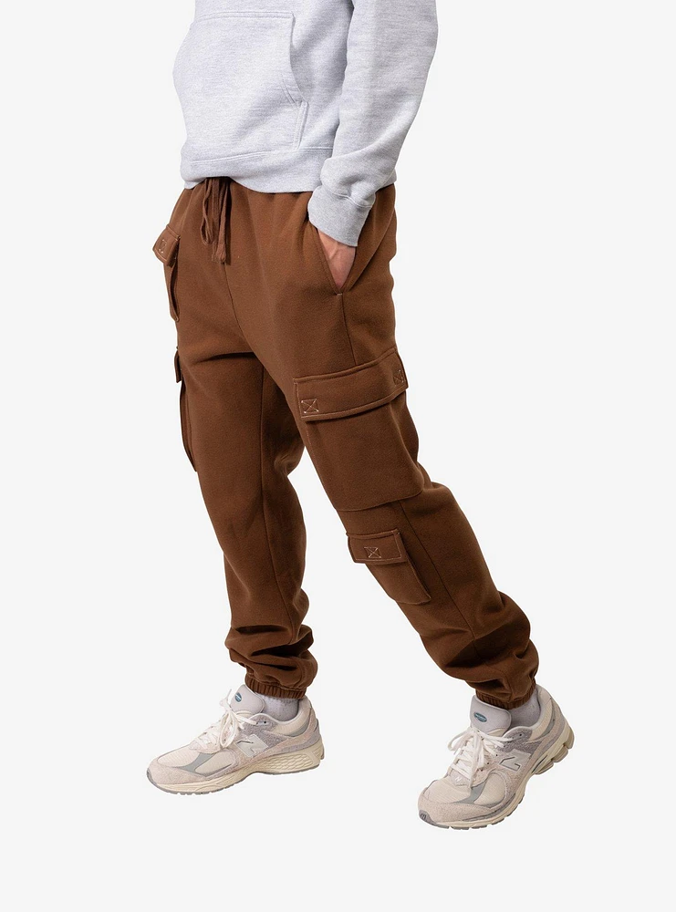 Toffee Contrast Stitch Cargo Sweatpant