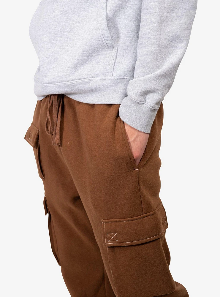 Toffee Contrast Stitch Cargo Sweatpant