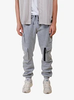 Heather Grey Fleece Utility Cargo Sweatpant