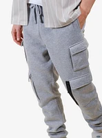 Heather Grey Fleece Utility Cargo Sweatpant