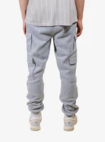 Heather Grey Fleece Utility Cargo Sweatpant