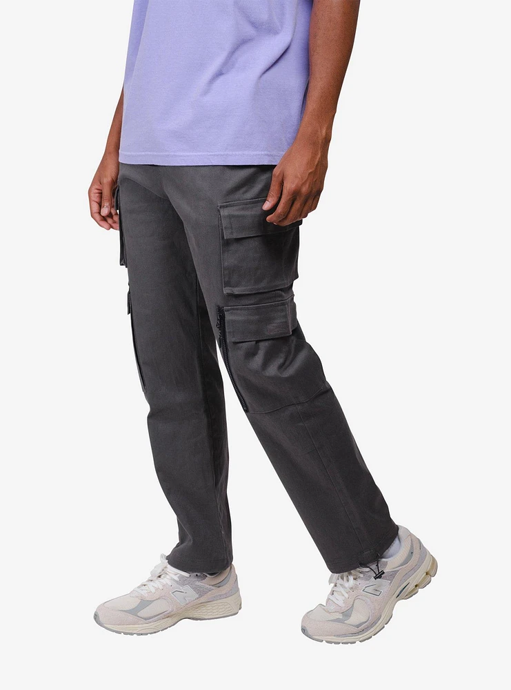 Charcoal Grey Stretch Twill Utility Pant