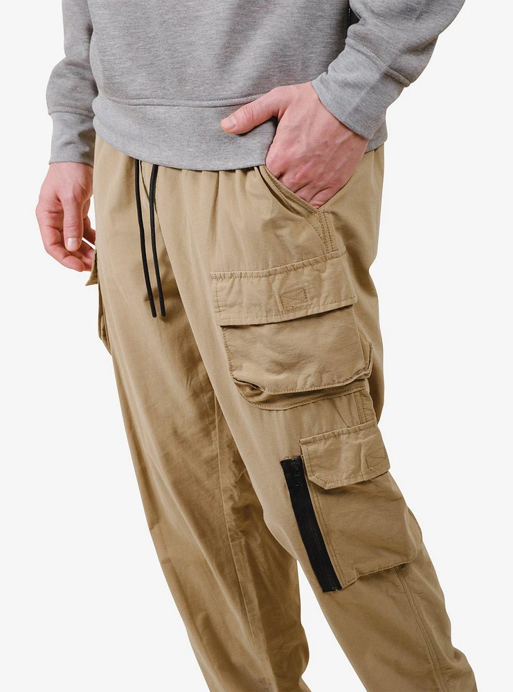 Khaki Stretch Twill Utility Pant