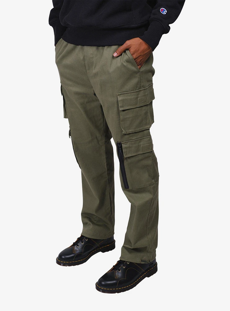 Olive Stretch Twill Utility Pant