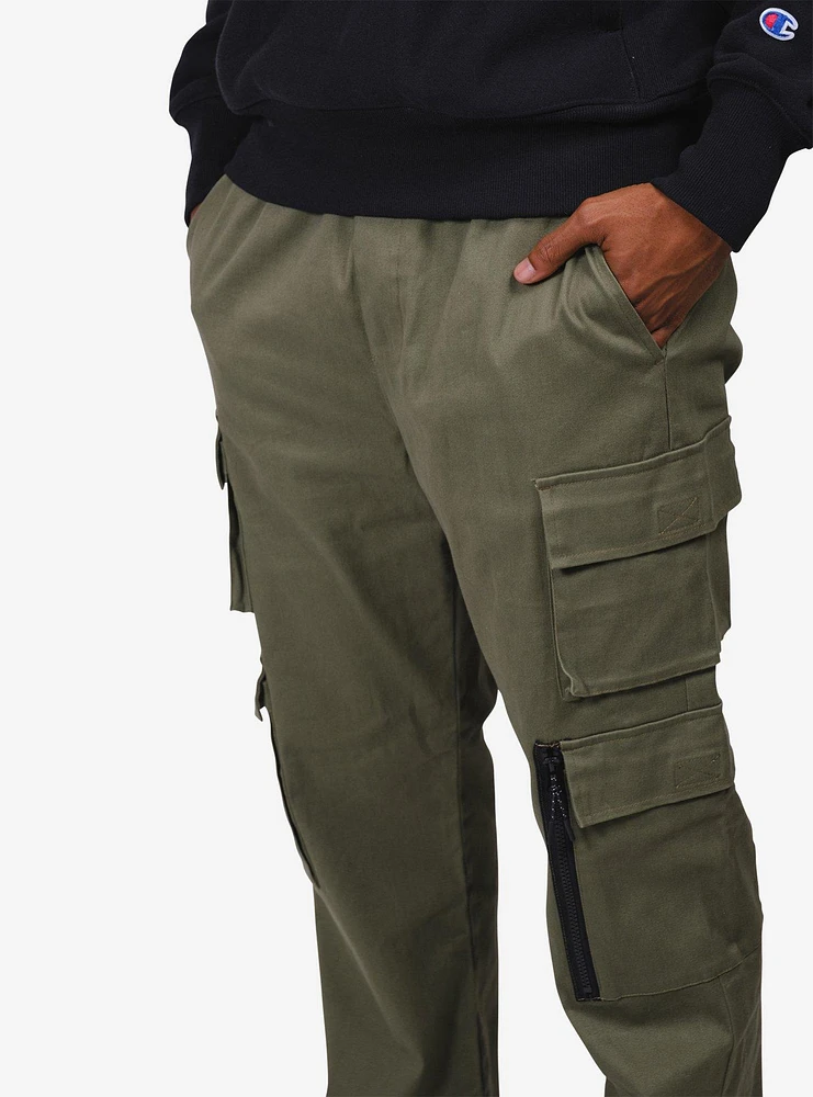 Olive Stretch Twill Utility Pant