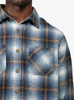 Blue Beige Check Heavy Flannel Shacket