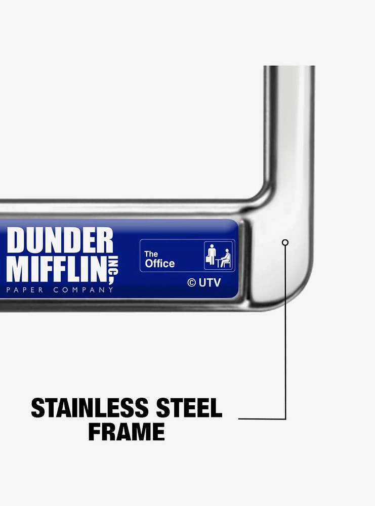 The Office Dunder Mifflin Logo Metal License Plate Frame