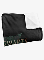 Harry Potter Hogwarts Floral Crest 36x58" Throw Blanket