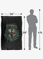 Harry Potter Hogwarts Floral Crest 36x58" Throw Blanket