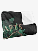 Harry Potter Hogwarts Floral Crest 50x60" Throw Blanket