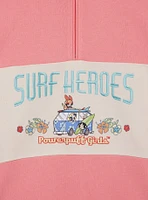 The Powerpuff Girls Surf Heroes Women's Quarter Zip Crewneck - BoxLunch Exclusive