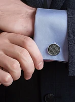 Woven Metal Black Cufflinks