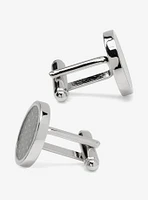 Woven Metal Black Cufflinks