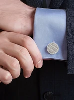 Woven Metal Silver Cufflinks