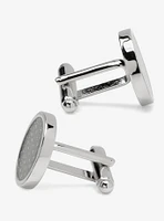 Woven Metal Silver Cufflinks