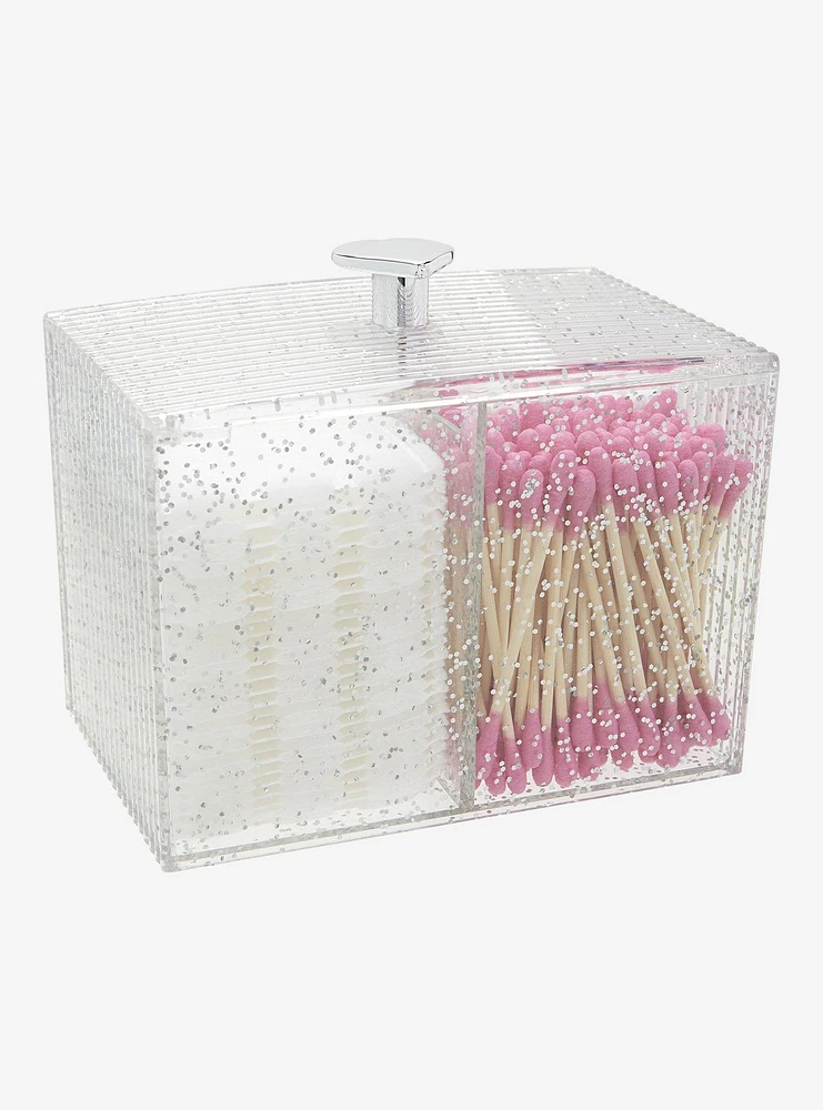 Silver Sparkle Cotton Swab & Cotton Pad Set