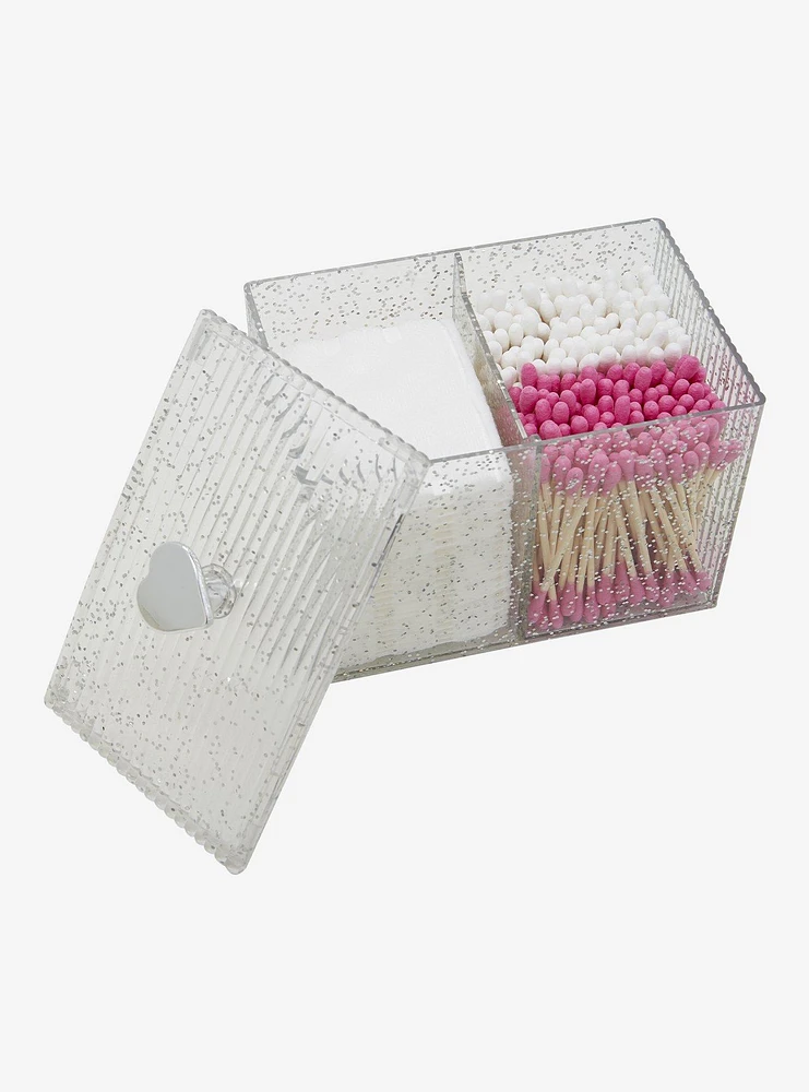 Silver Sparkle Cotton Swab & Cotton Pad Set