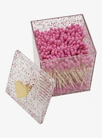 Pink Sparkle Cotton Swab Container